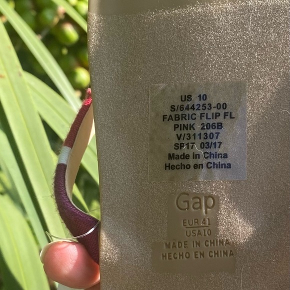 Gap flip flops size 10 multi pink purple rose white material wrapped - Picture 5 of 6